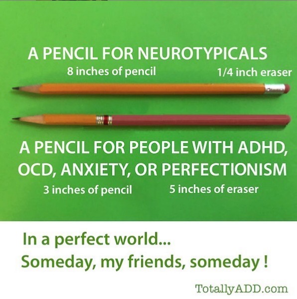 Pencil for people with ADHD meme