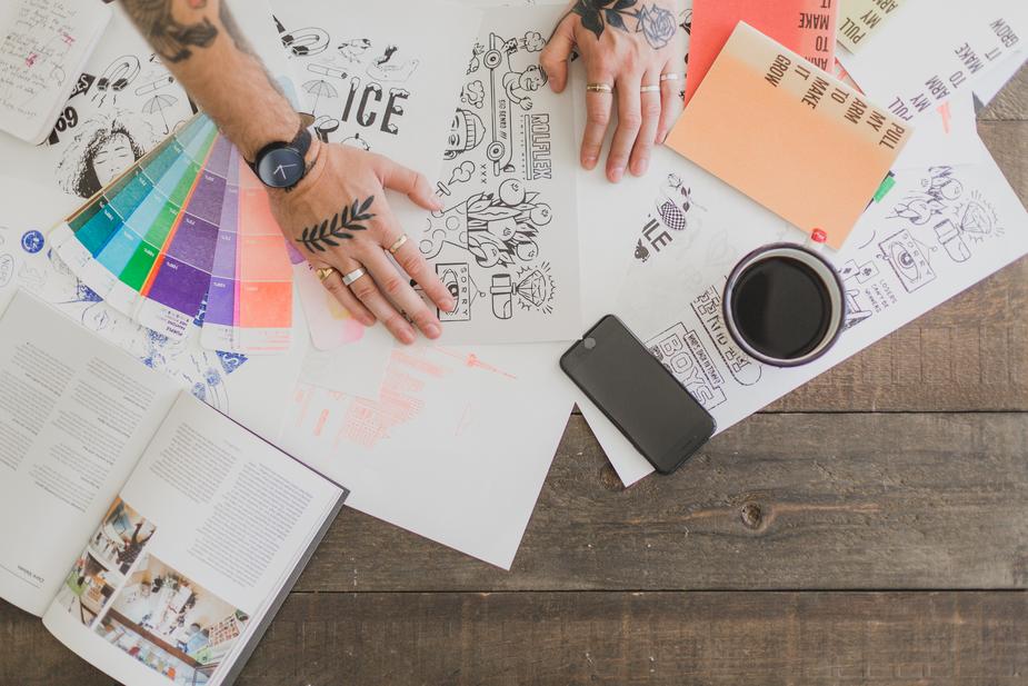 desk of a creative person