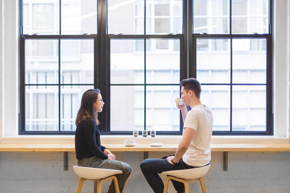 A young couple on their first date