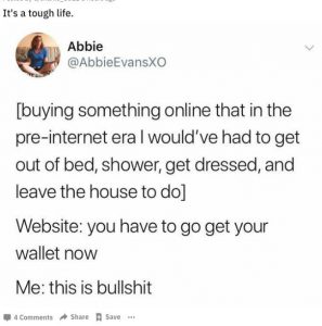 Tweet about online shopping from @abbieevansxo