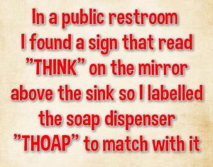 Joke about a restroom sign