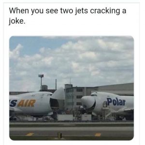 Meme about 2 planes laughing