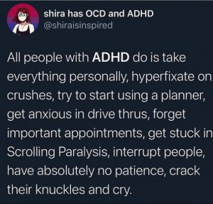 Meme about ADHD from @shiraisinspired
