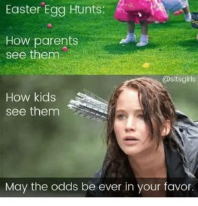 Easter egg hunt meme Hunger games