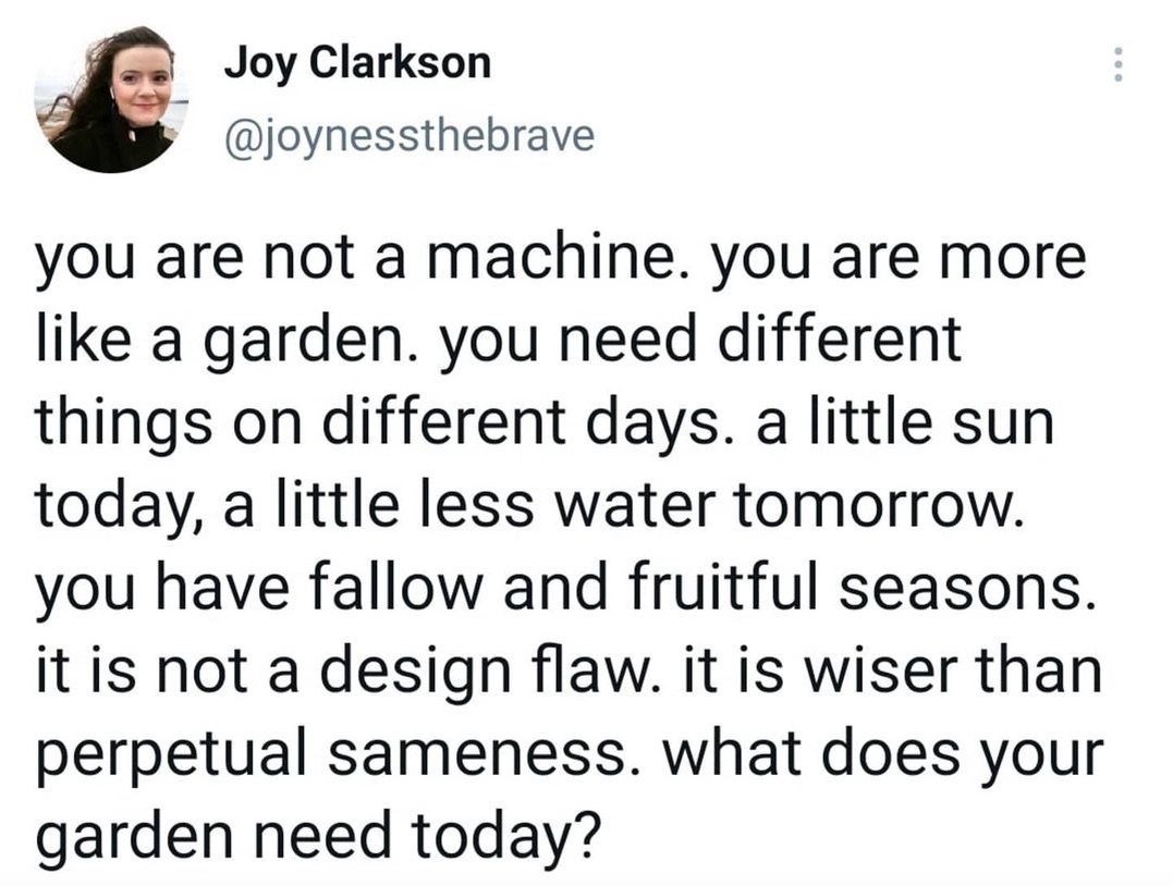 You are not a machine tweet by Joy Clarkson
